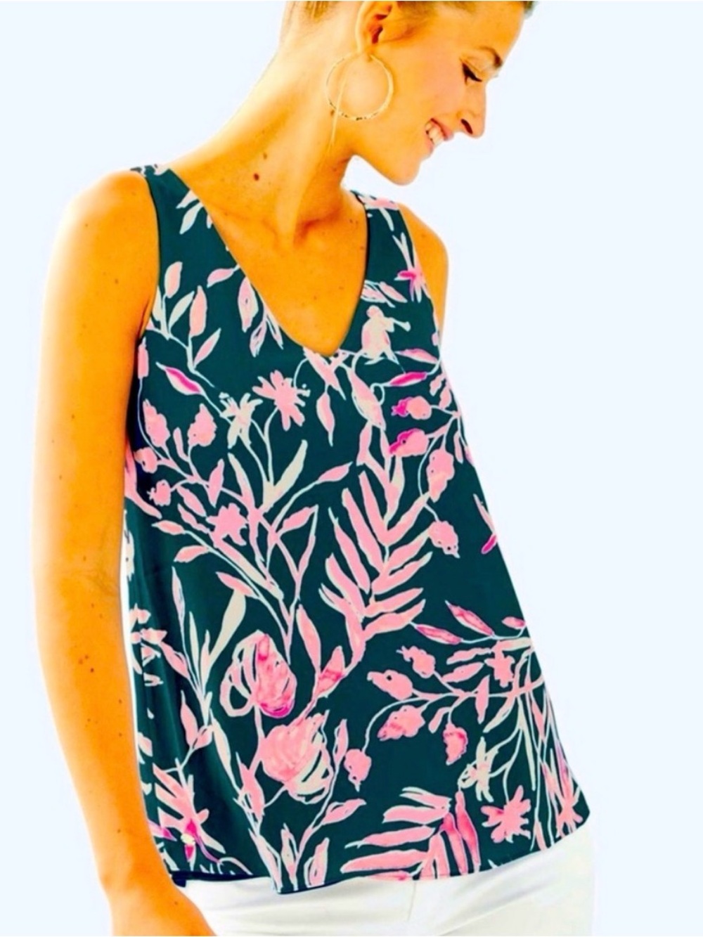 Lilly Pulitzer Florin Reversible Top, Tidal Wave It’s Prime Time, M